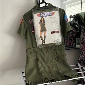 Top Gun Flight Dress Costume in Olive Green